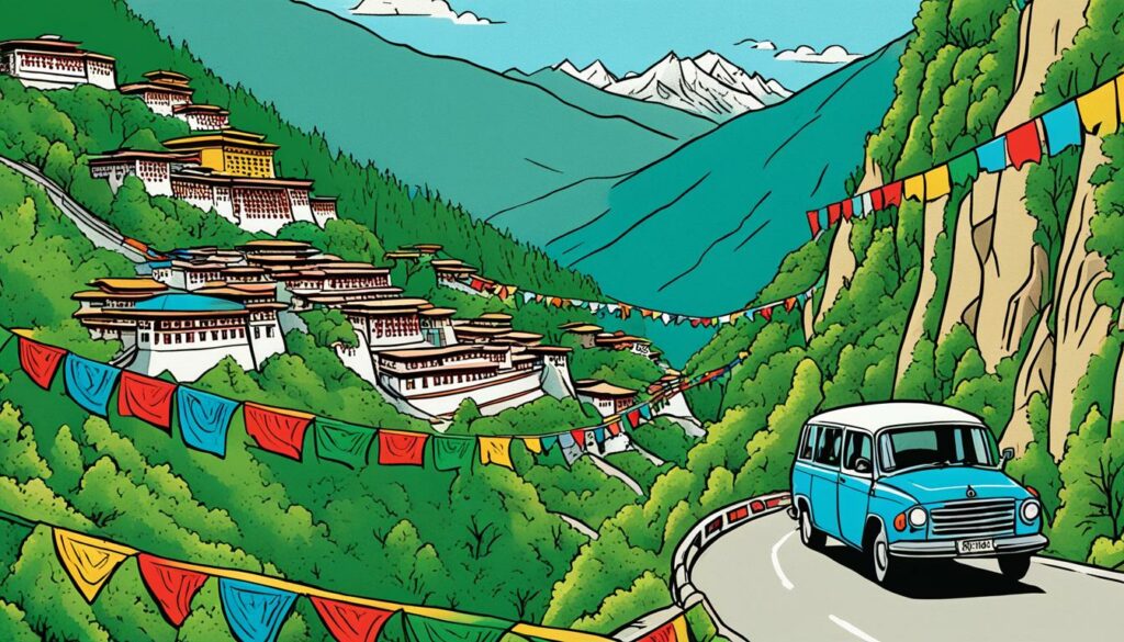 Straßenverkehr in Bhutan